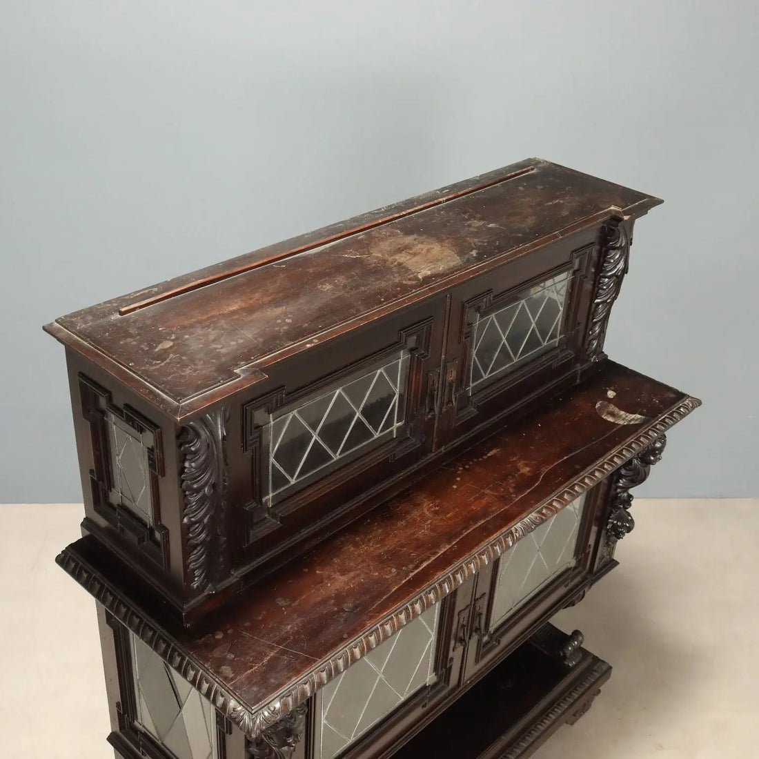 Antique Showcase Neo-Renaissance Style Walnut Late XIX Century