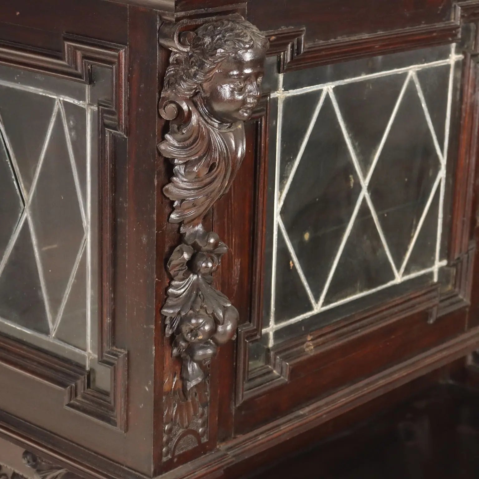 Antique Showcase Neo-Renaissance Style Walnut Late XIX Century