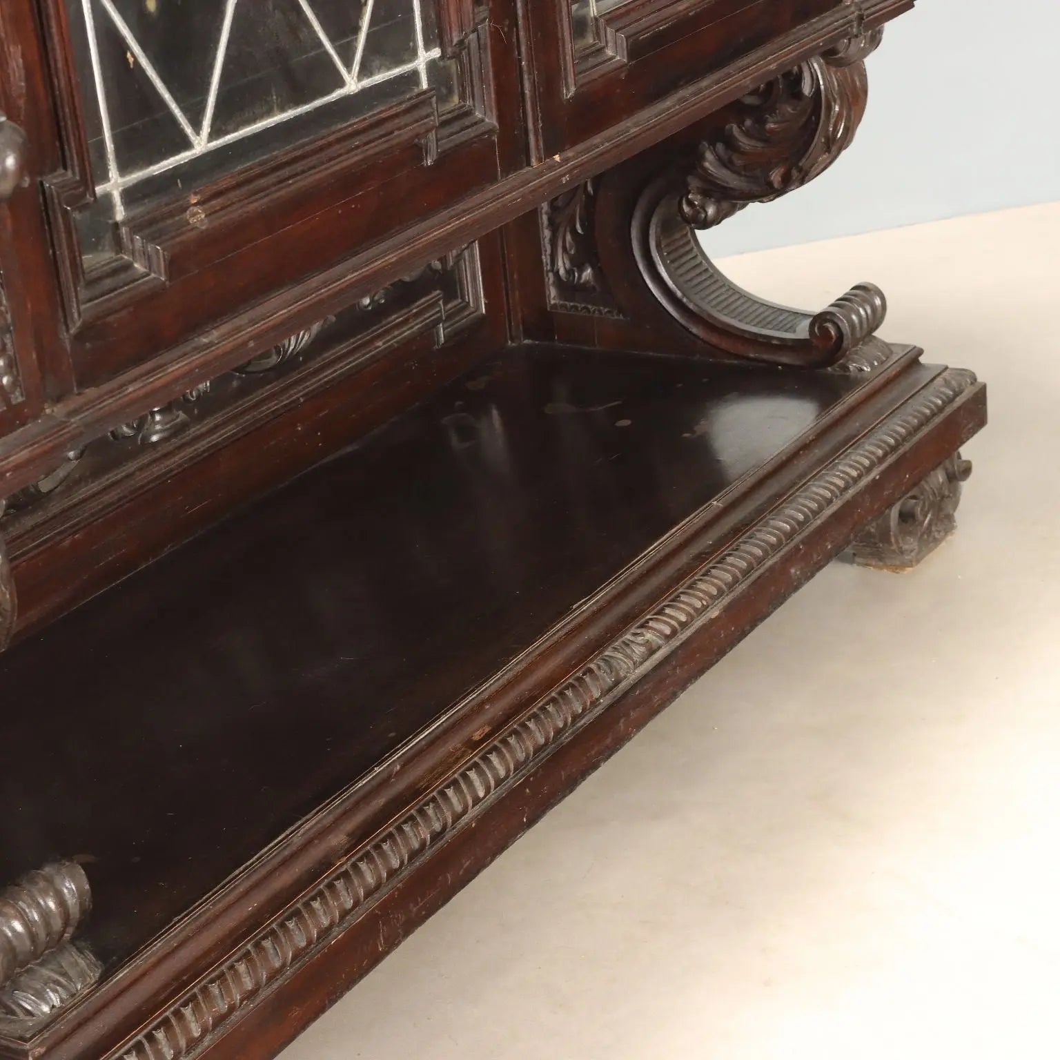 Antique Showcase Neo-Renaissance Style Walnut Late XIX Century