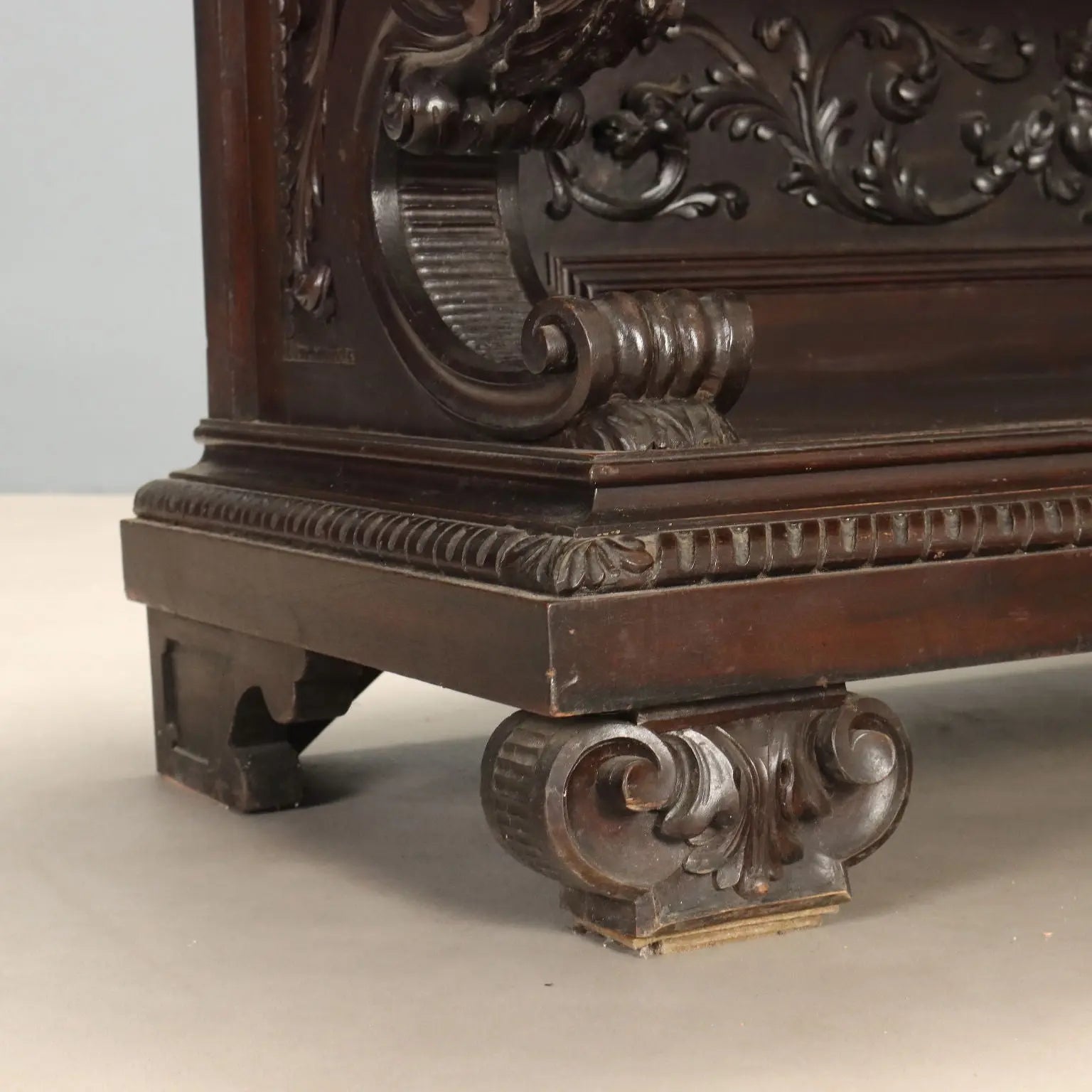 Antique Showcase Neo-Renaissance Style Walnut Late XIX Century