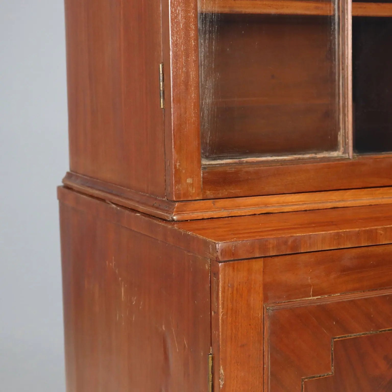 Antique Bookcase Mahogany Blown Glass England XX Century