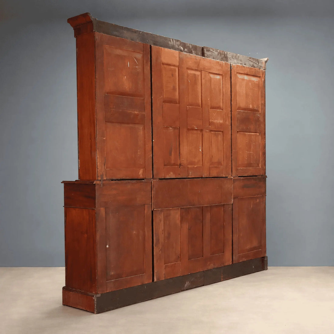 Antique Bookcase Mahogany Glass Leather United Kingdom '800