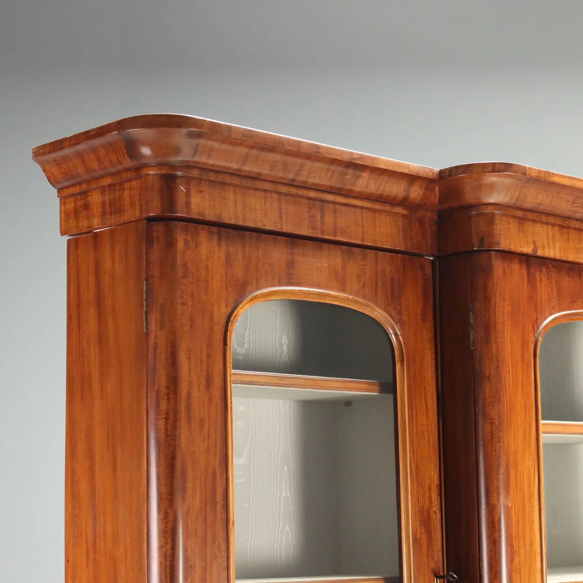 Antique Bookcase Mahogany Glass Leather United Kingdom '800
