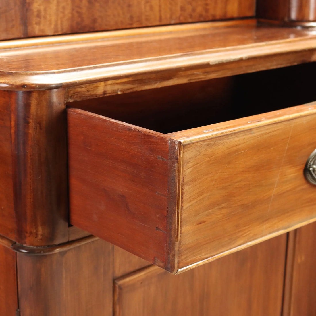 Antique Bookcase Mahogany Glass Leather United Kingdom '800