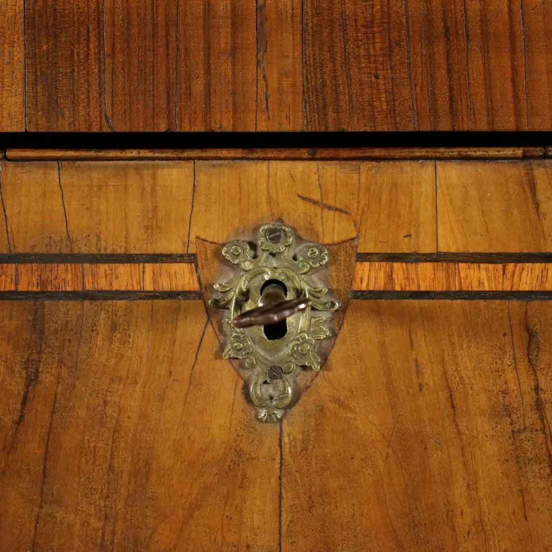 Antique Flap Cabinet Baroque Olive Bois de Rose XVIII Century