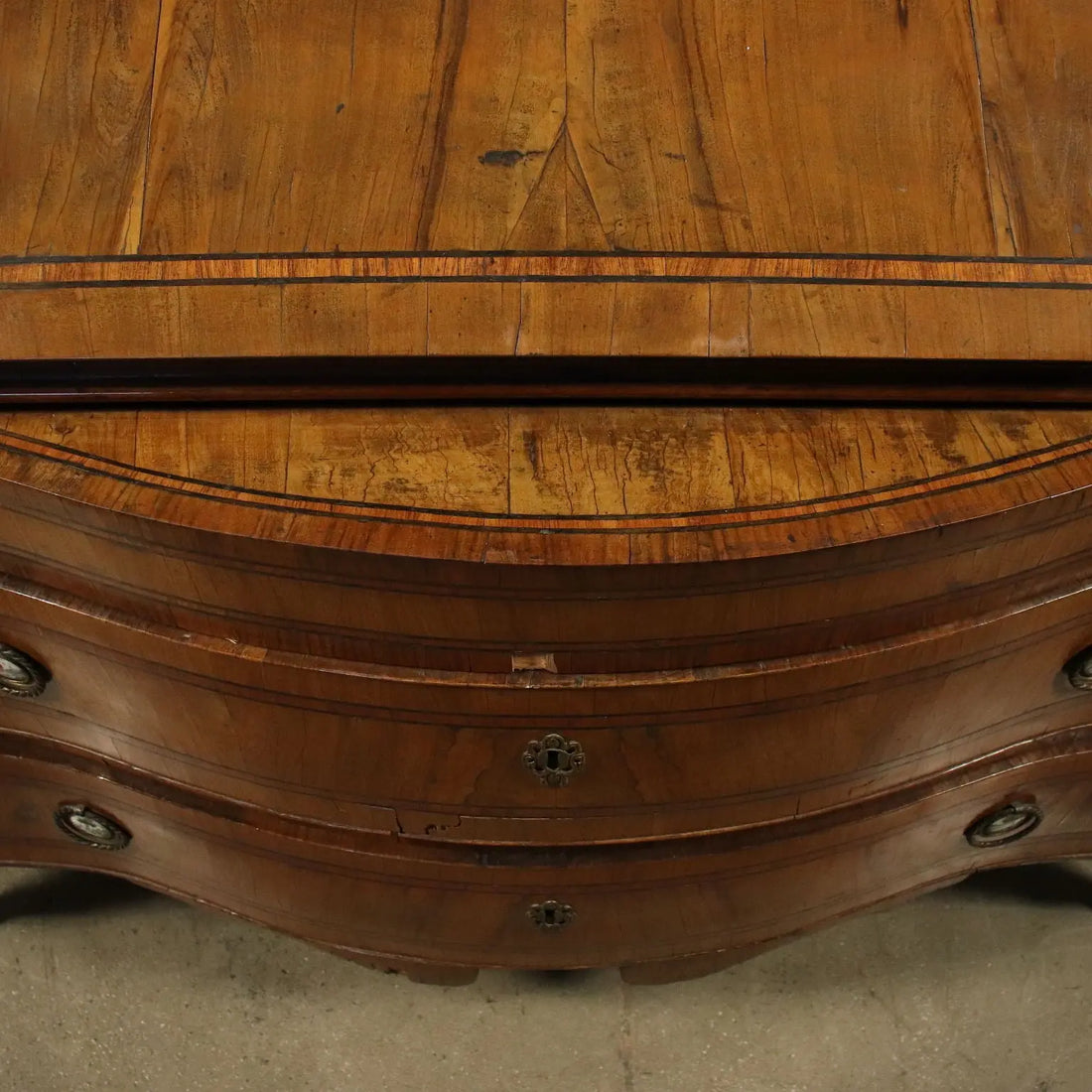 Antique Flap Cabinet Baroque Olive Bois de Rose XVIII Century