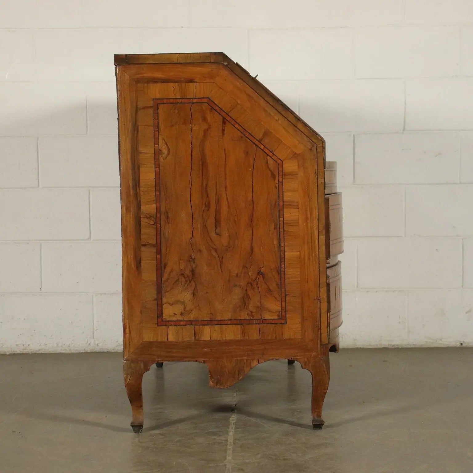 Antique Flap Cabinet Baroque Olive Bois de Rose XVIII Century
