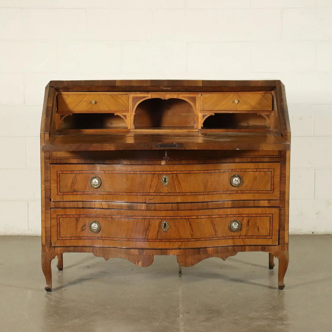 Antique Flap Cabinet Baroque Olive Bois de Rose XVIII Century