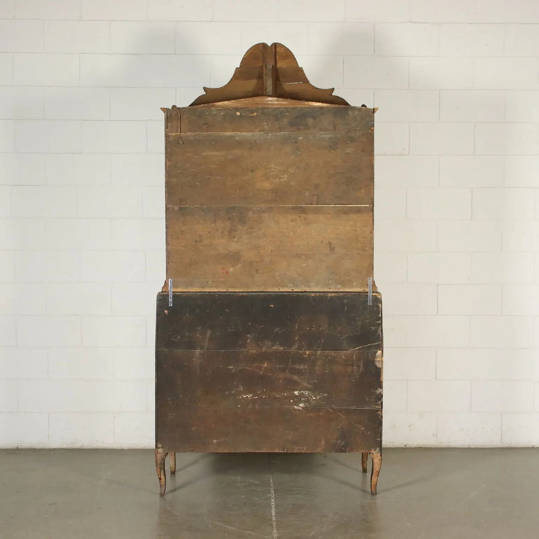 Barocchetto Trumeau Walnut Burl Veneer Mirror Italy 18th Century | Antiques | Drop-Leaf Secretaire & Secretaire