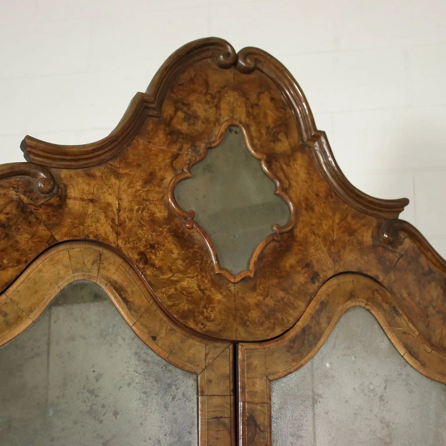 Barocchetto Trumeau Walnut Burl Veneer Mirror Italy 18th Century | Antiques | Drop-Leaf Secretaire & Secretaire