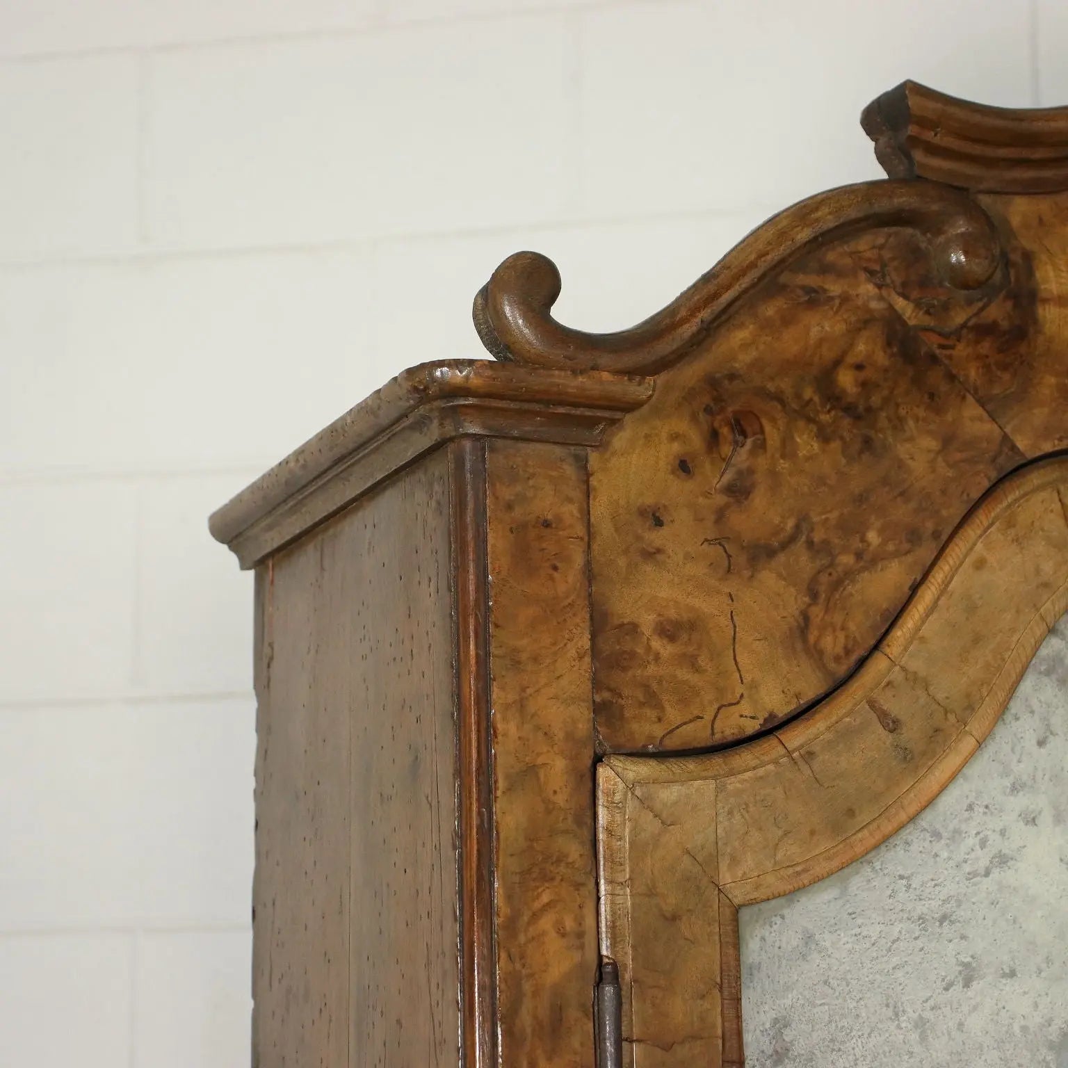 Barocchetto Trumeau Walnut Burl Veneer Mirror Italy 18th Century | Antiques | Drop-Leaf Secretaire & Secretaire