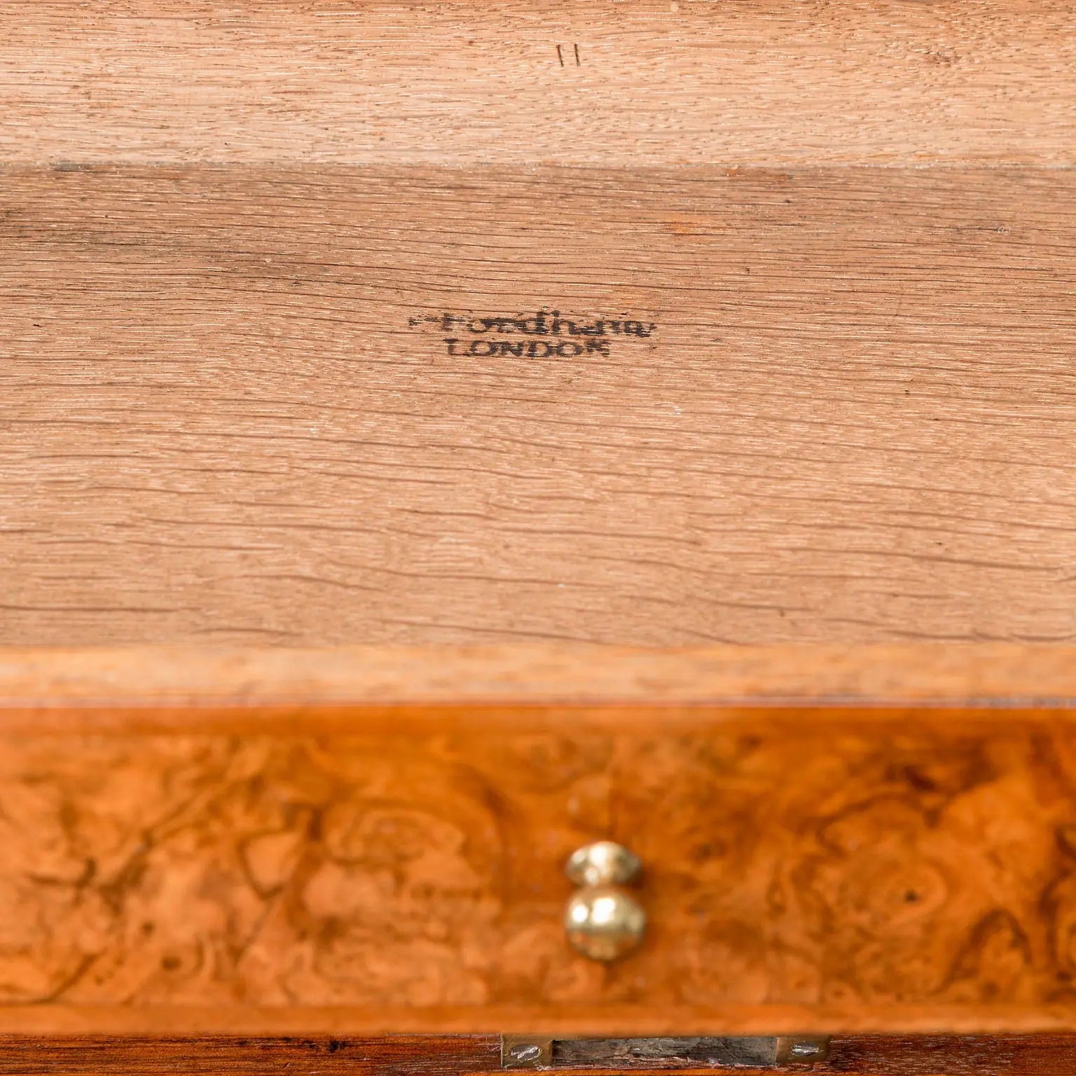Antique Queen Anne Walnut and Oak Bureau