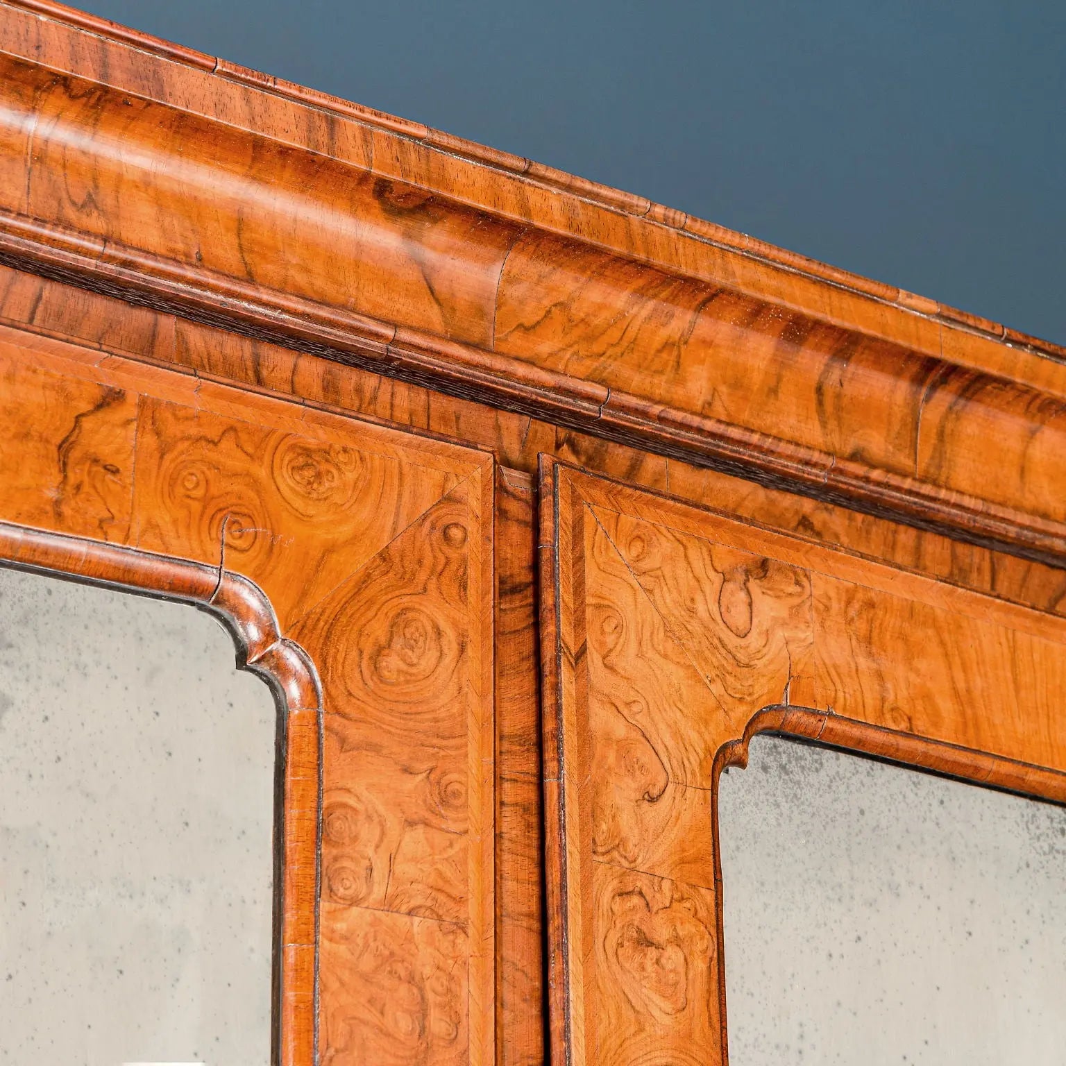 Antique Queen Anne Walnut and Oak Bureau