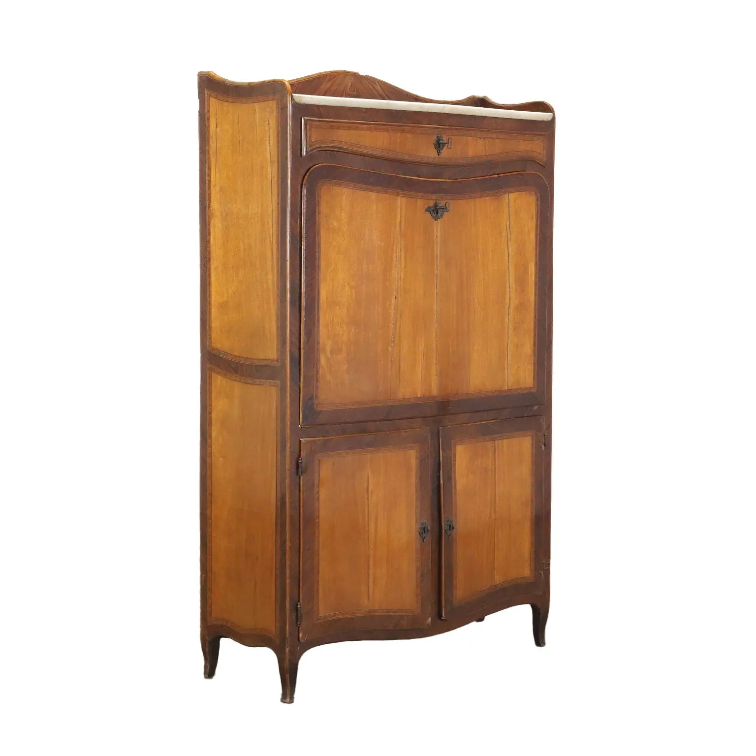 Ancient Secrétaire Mahogany and Fir Italy XVIII Century - Third Quarter XVIII Century | Antiques | Drop-Leaf Secretaire & Secretaire
