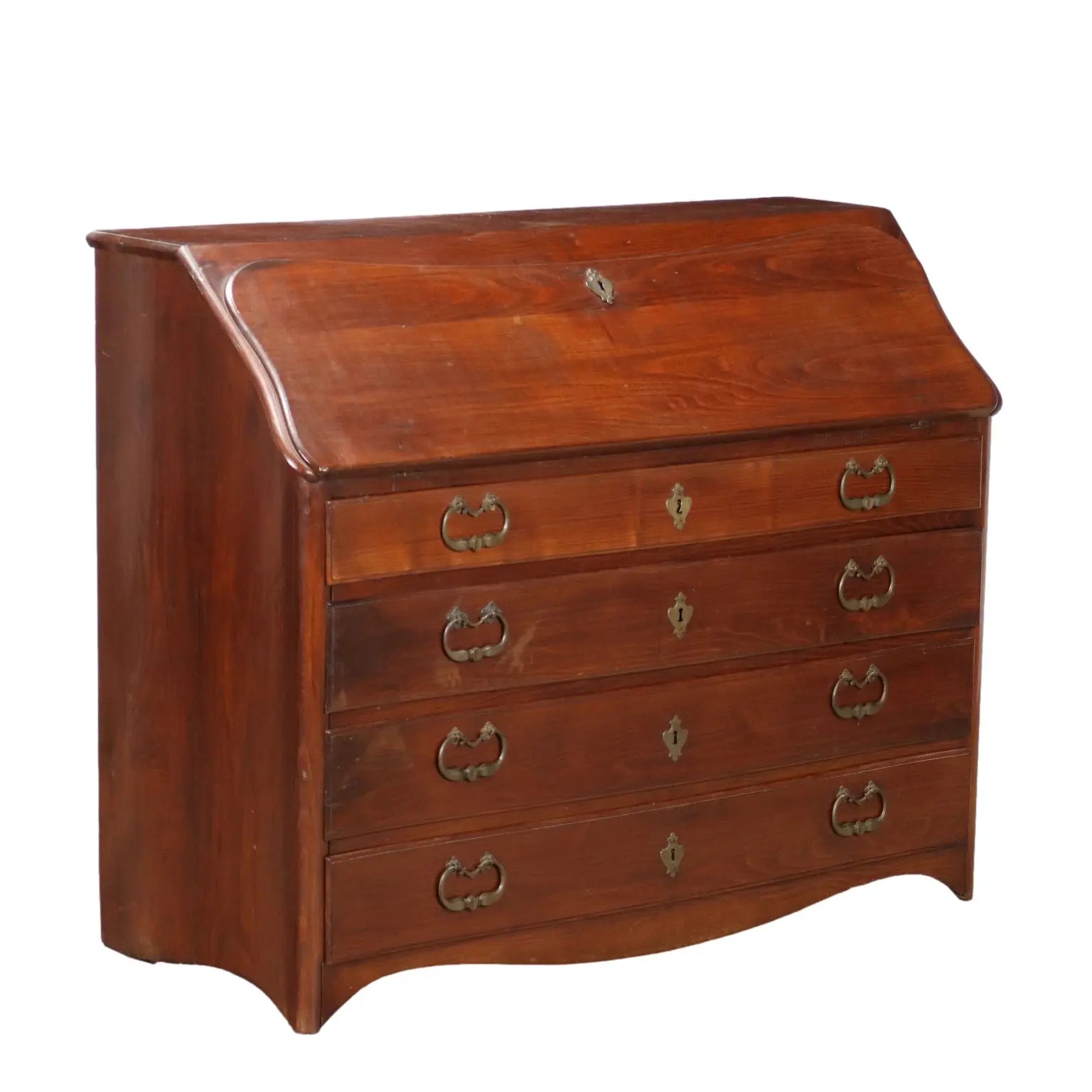 Antique Piedmontese Flap Cabinet Chestnut Poplar Italy XVIII Century - Piedmont, Late XVIII Century | Antiques | Drop-Leaf Secretaire & Secretaire