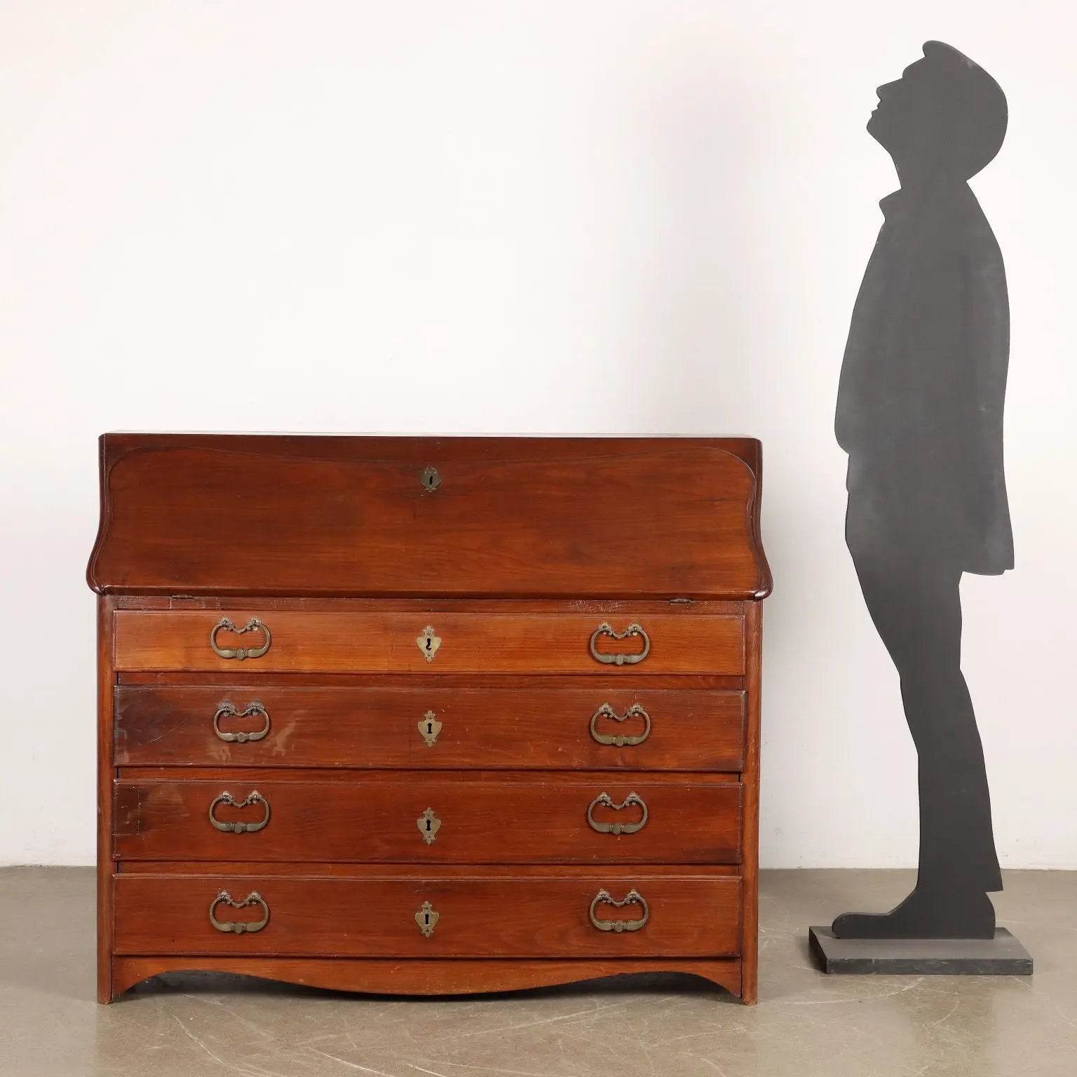 Antique Piedmontese Flap Cabinet Chestnut Poplar Italy XVIII Century - Piedmont, Late XVIII Century | Antiques | Drop-Leaf Secretaire & Secretaire