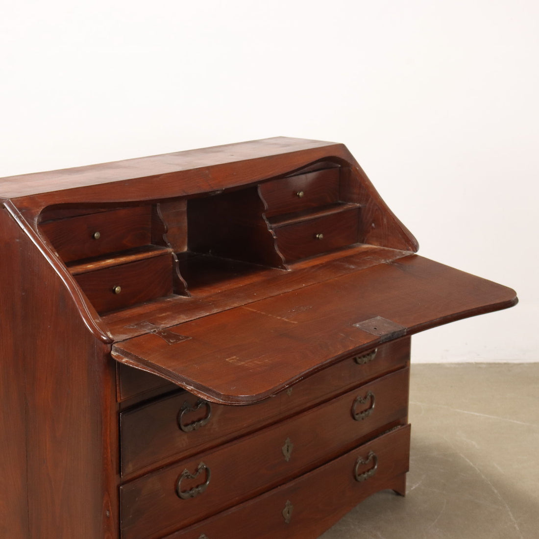 Antique Piedmontese Flap Cabinet Chestnut Poplar Italy XVIII Century - Piedmont, Late XVIII Century | Antiques  Drop-Leaf Secretaire & Secretaire