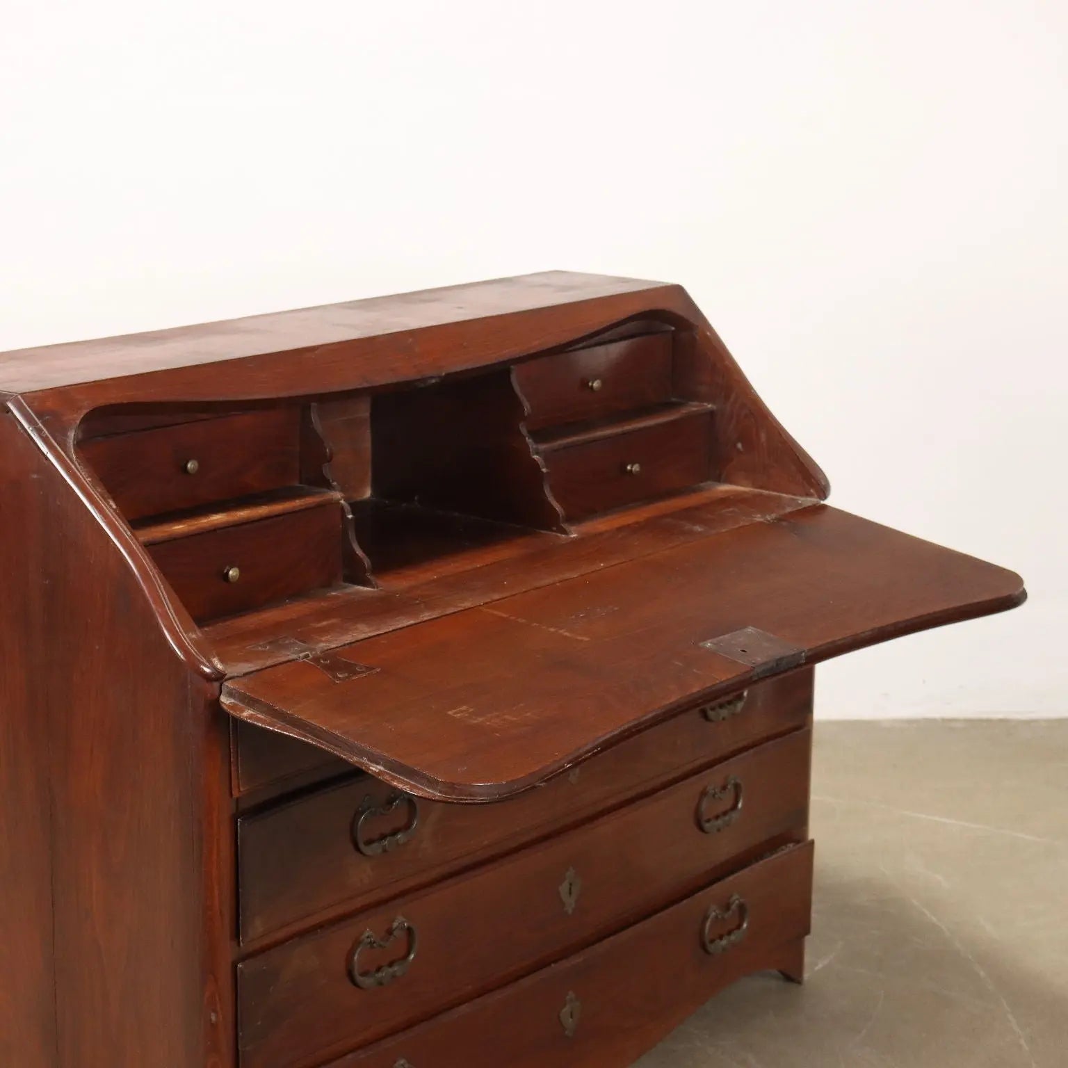 Antique Piedmontese Flap Cabinet Chestnut Poplar Italy XVIII Century - Piedmont, Late XVIII Century | Antiques | Drop-Leaf Secretaire & Secretaire