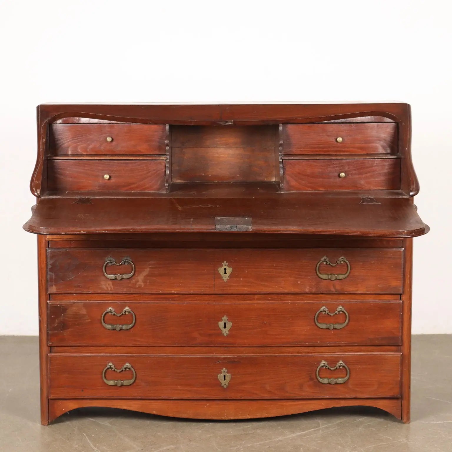 Antique Piedmontese Flap Cabinet Chestnut Poplar Italy XVIII Century - Piedmont, Late XVIII Century | Antiques | Drop-Leaf Secretaire & Secretaire