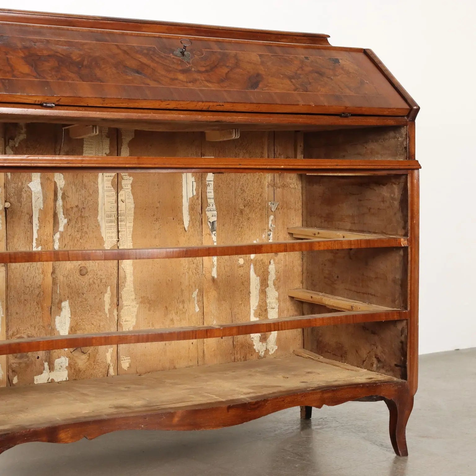 Antique Baroque Cabinet Walnut 4 Drawers Italy XVIII Century - Italy, Mid XVIII Century | Antiques | Drop-Leaf Secretaire & Secretaire