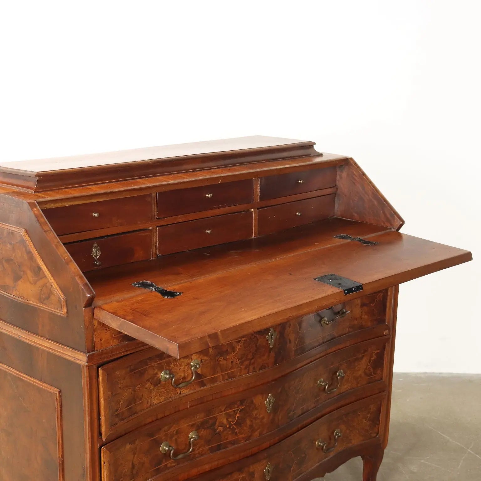 Antique Baroque Cabinet Walnut 4 Drawers Italy XVIII Century - Italy, Mid XVIII Century | Antiques | Drop-Leaf Secretaire & Secretaire