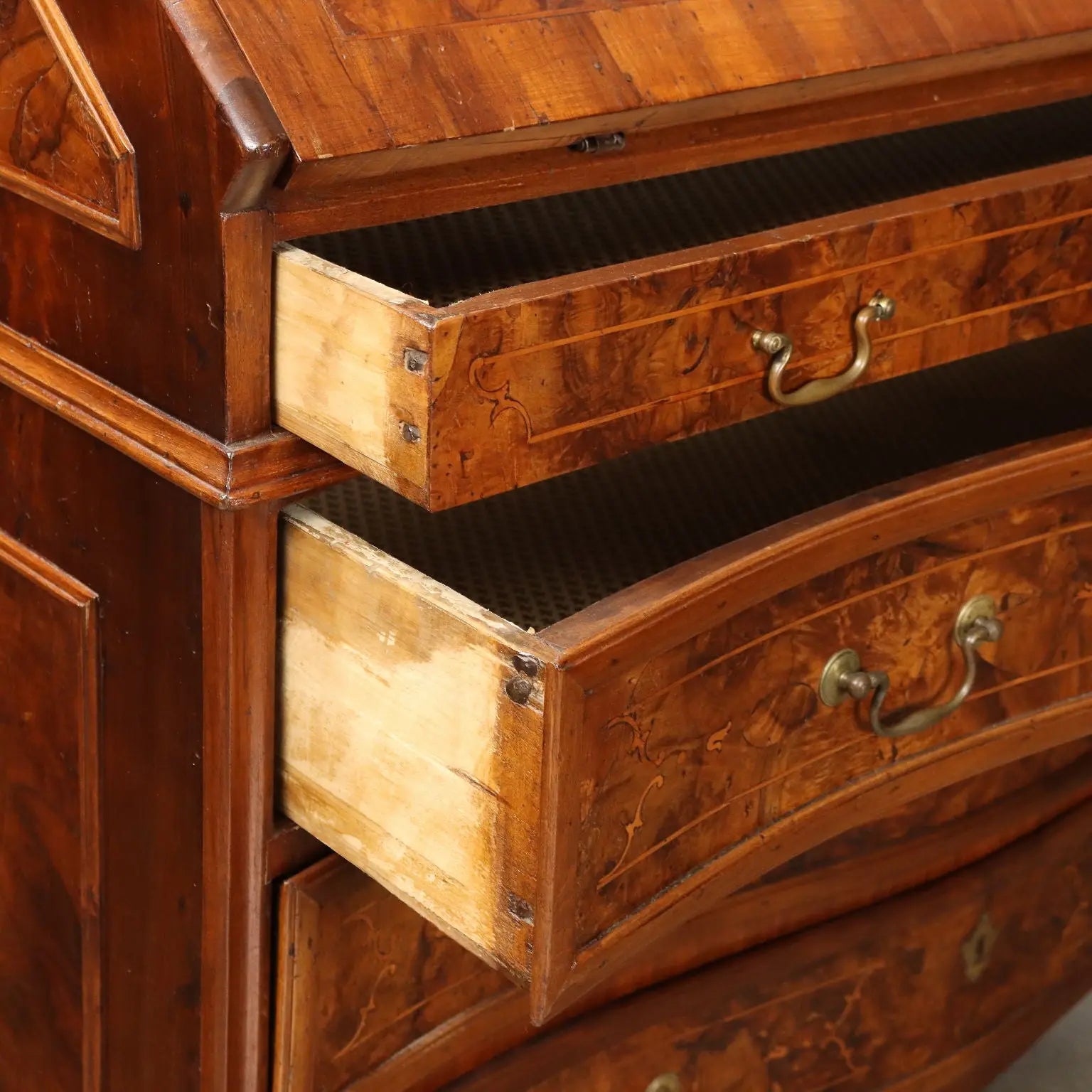 Antique Baroque Cabinet Walnut 4 Drawers Italy XVIII Century - Italy, Mid XVIII Century | Antiques | Drop-Leaf Secretaire & Secretaire