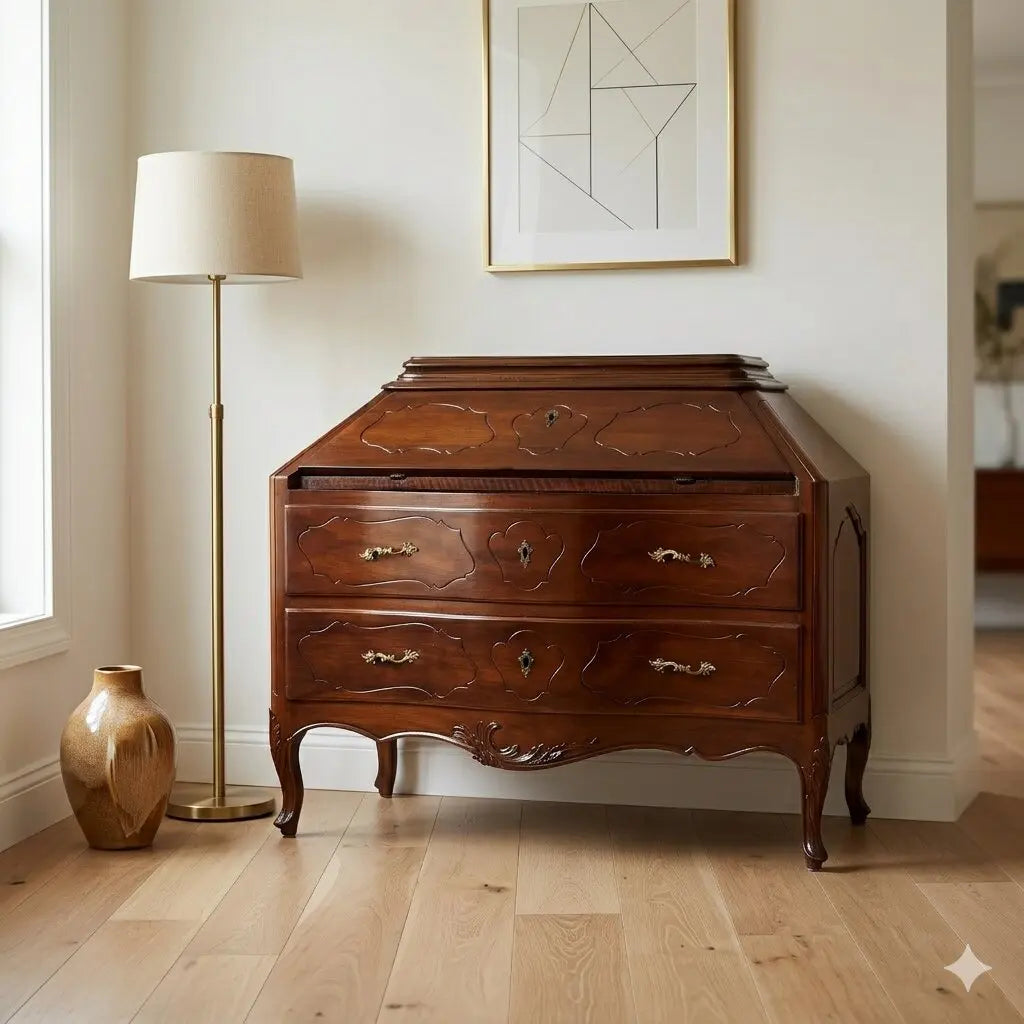 Baroque Walnut Bureau, 18th Century
