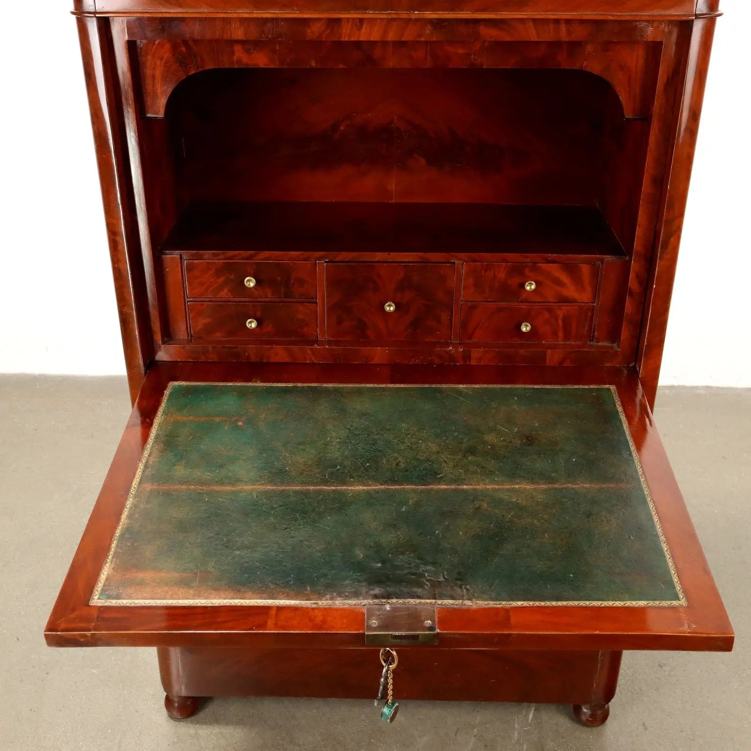 Charles X Secretaire in Mahogany and Black Marble