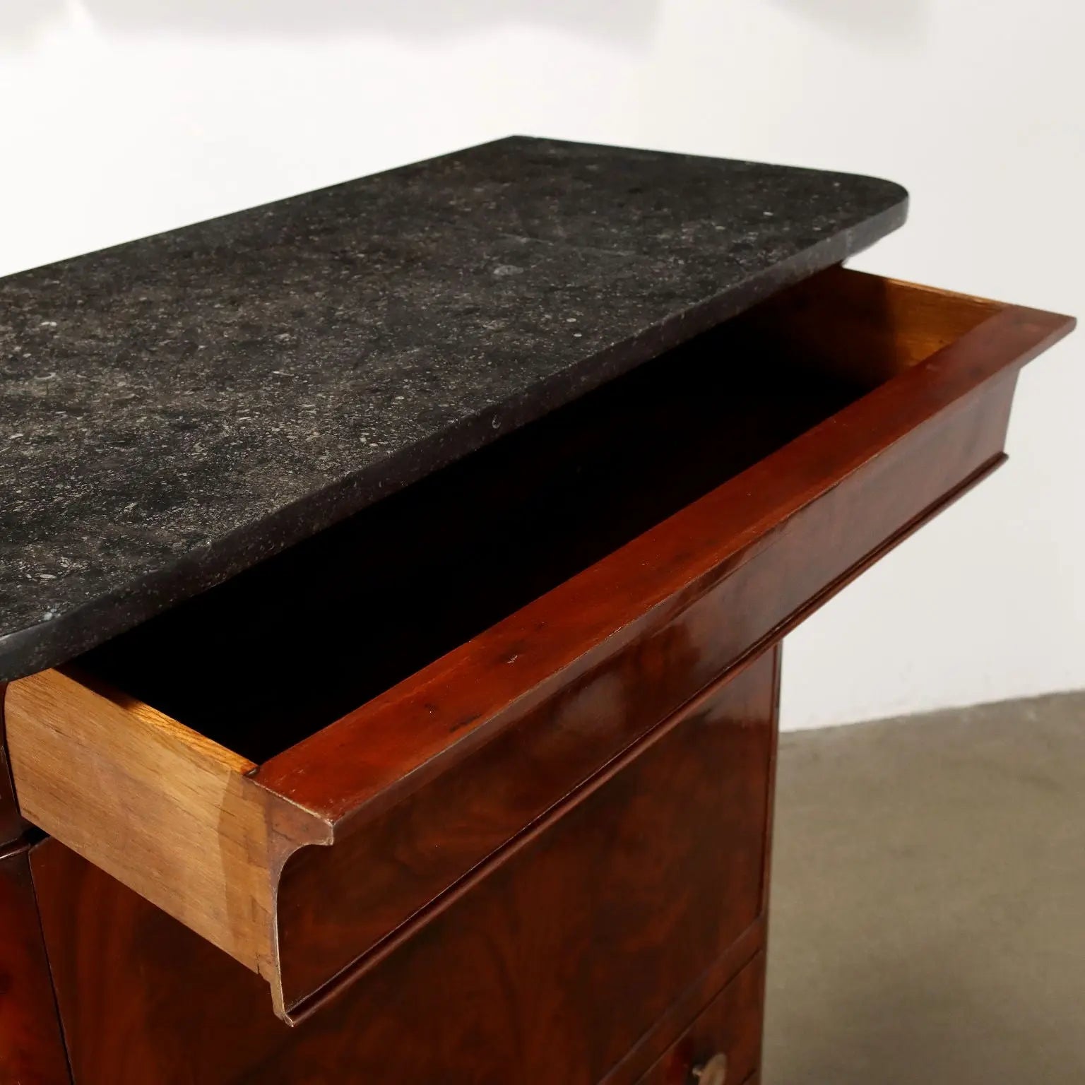 Charles X Secretaire in Mahogany and Black Marble