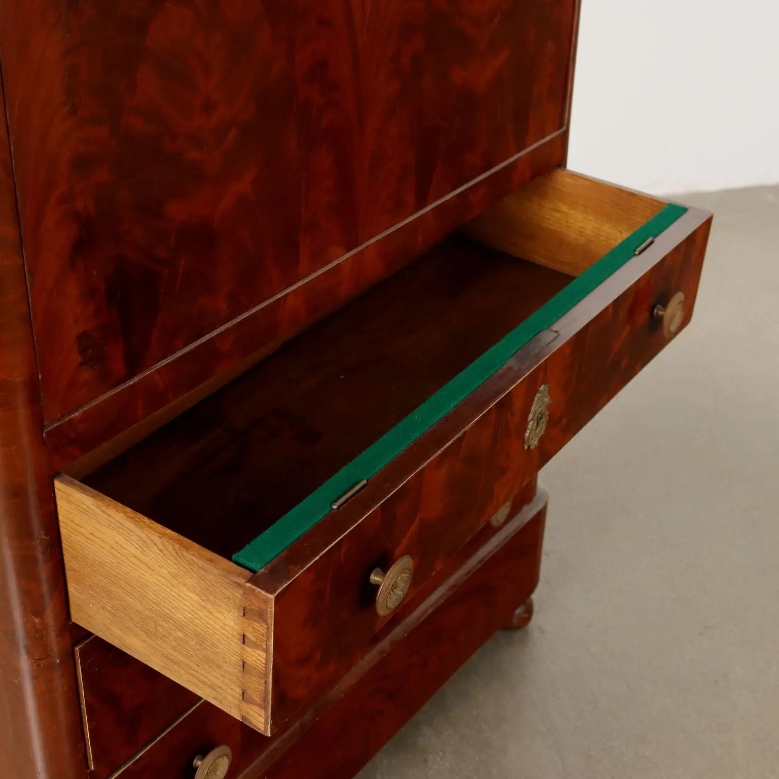 Charles X Secretaire in Mahogany and Black Marble