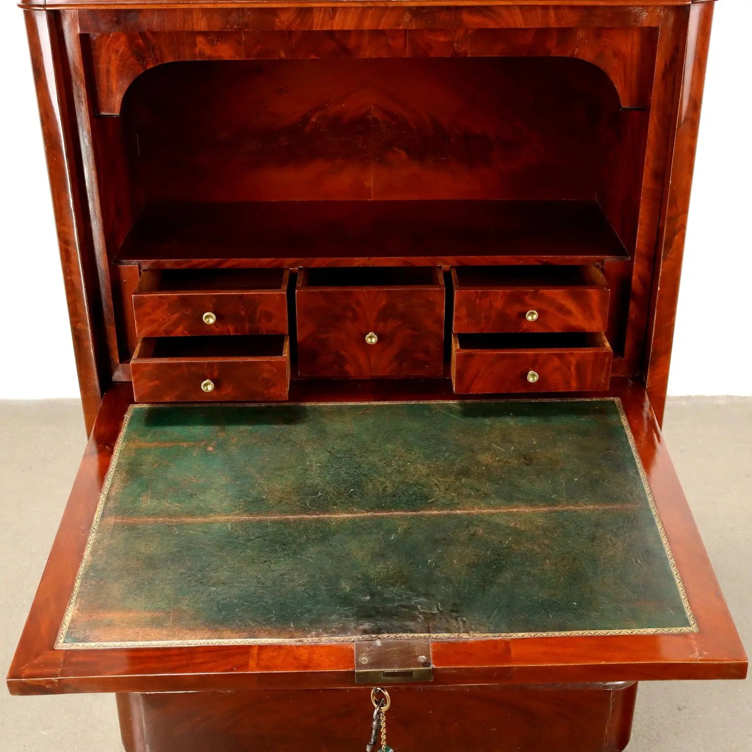 Charles X Secretaire in Mahogany and Black Marble