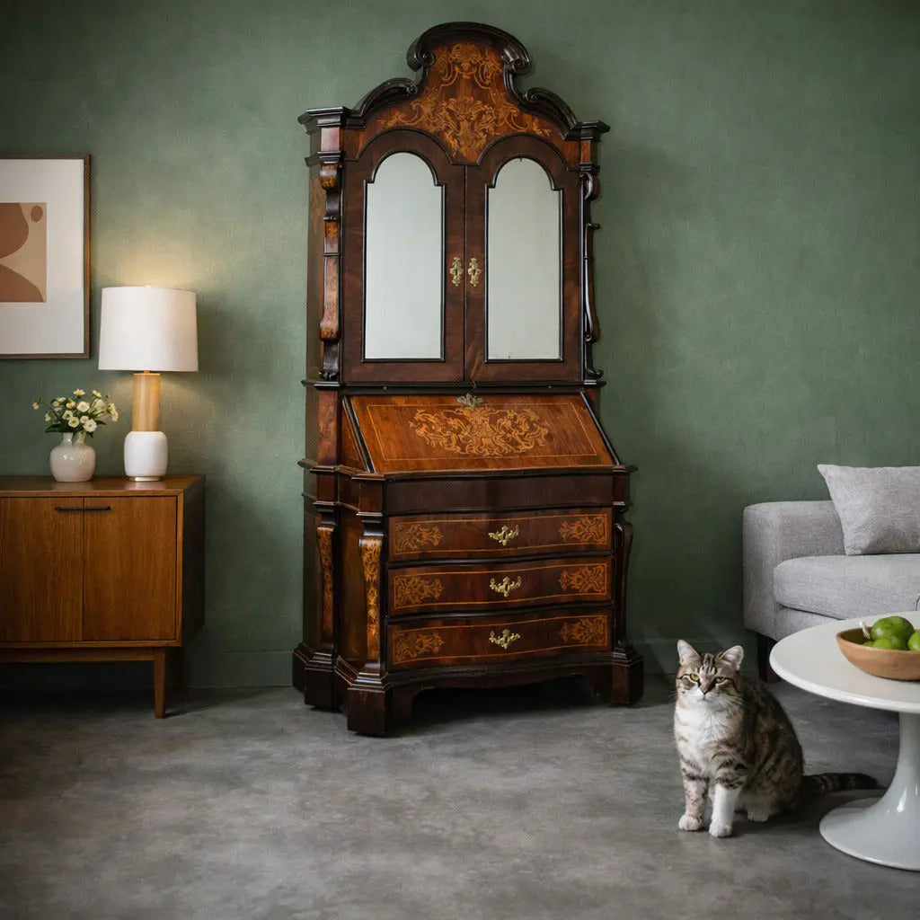 Antique Roman Trumeau Walnut Bois de Violette XVIII Century - Rome, Late XVIII Century | Antiques | Drop-Leaf Secretaire & Secretaire