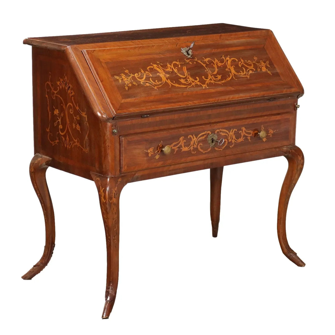 Piedmontese Drop-Front Desk in Walnut 18th Century