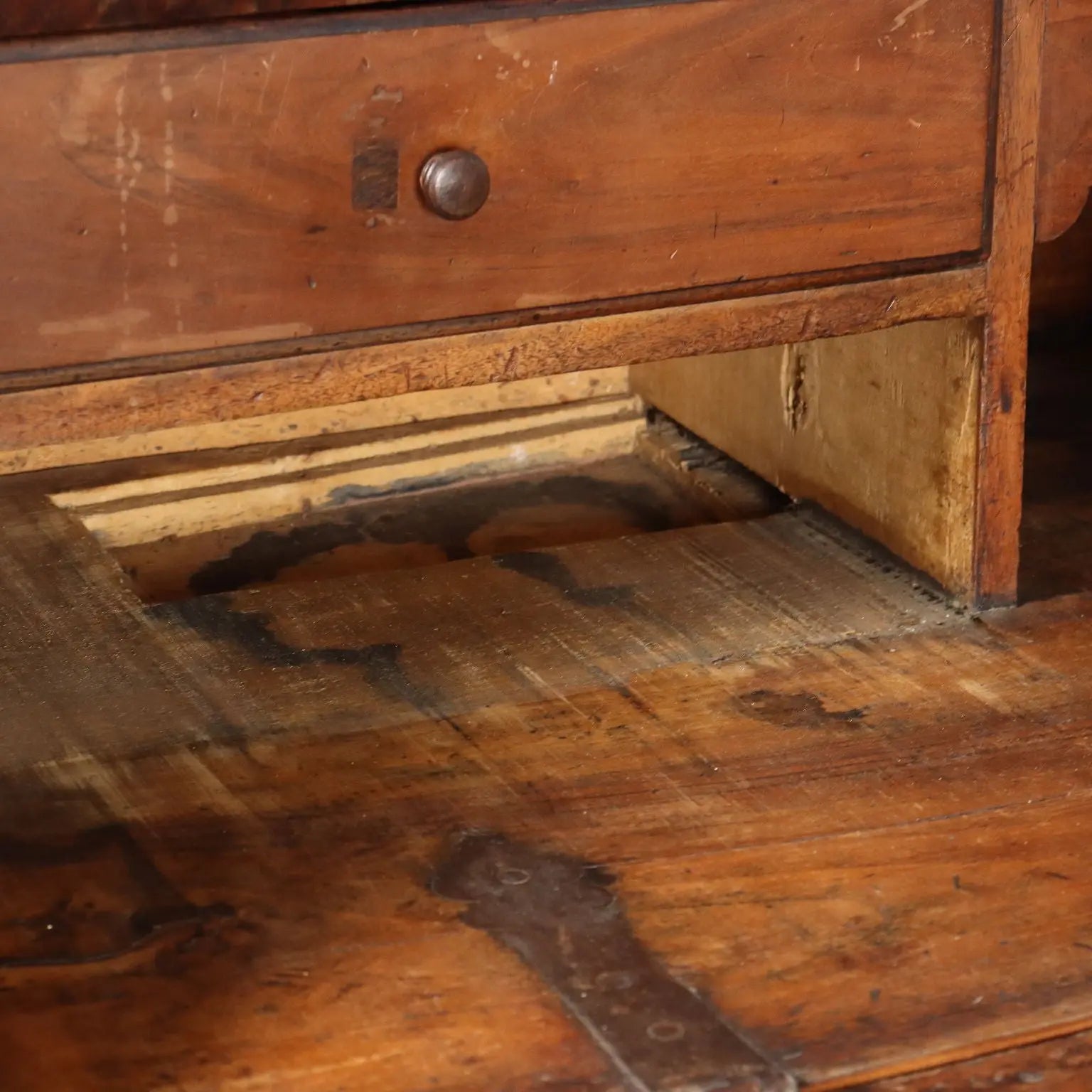 Antique Baroque Flap Cabinet Walnut Maple Italy XVIII Century - Piedmont, XVIII Century | Antiques | Drop-Leaf Secretaire & Secretaire