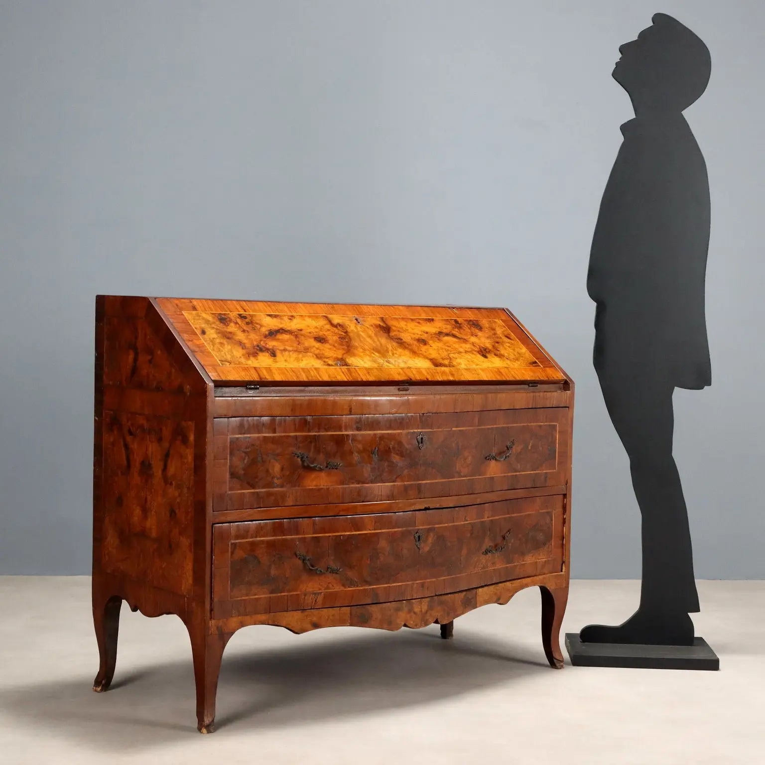 Antique Baroque Flap Cabinet Walnut Poplar XVIII Century - Italy, Mid XVIII Century | Antiques | Drop-Leaf Secretaire & Secretaire