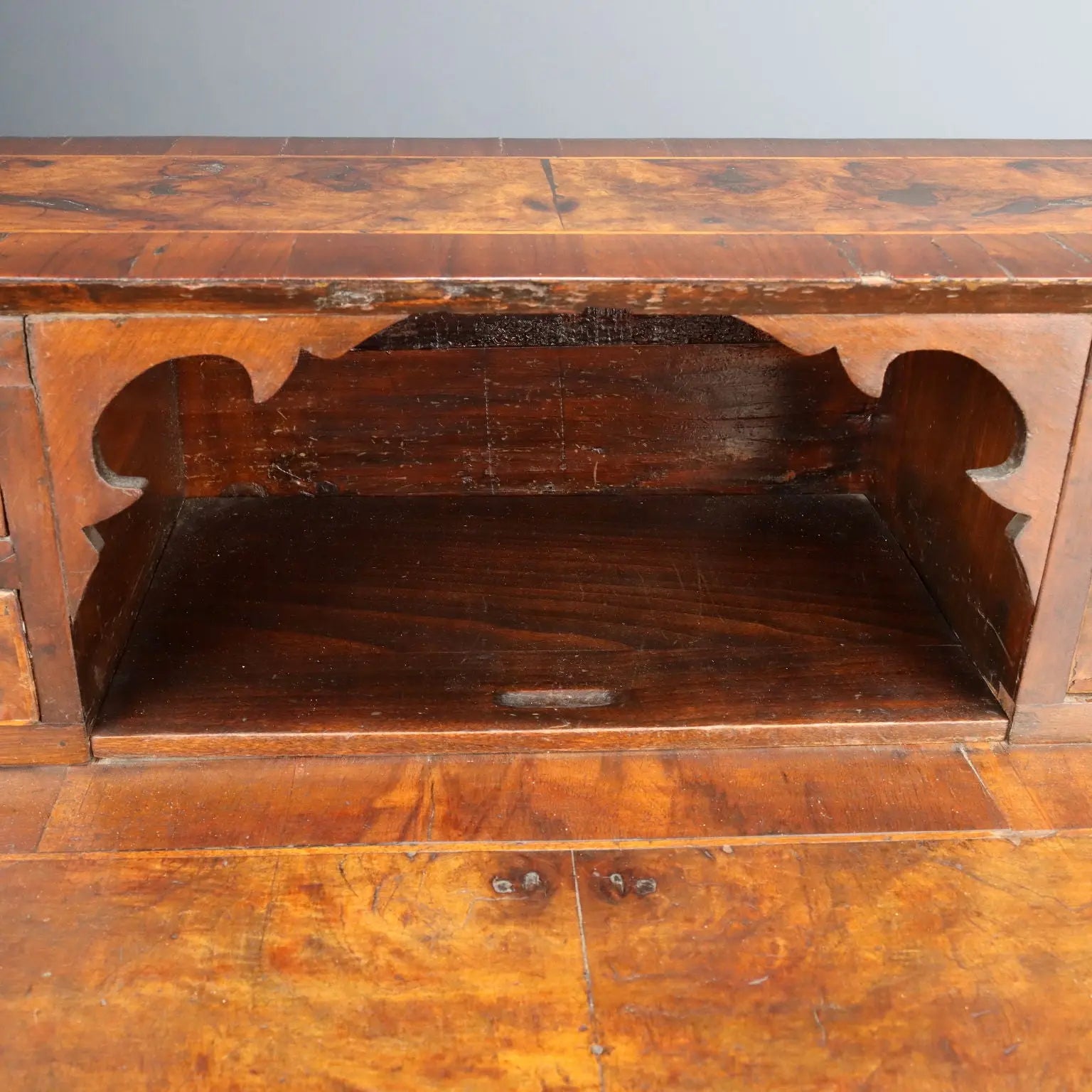 Antique Baroque Flap Cabinet Walnut Poplar XVIII Century - Italy, Mid XVIII Century | Antiques | Drop-Leaf Secretaire & Secretaire