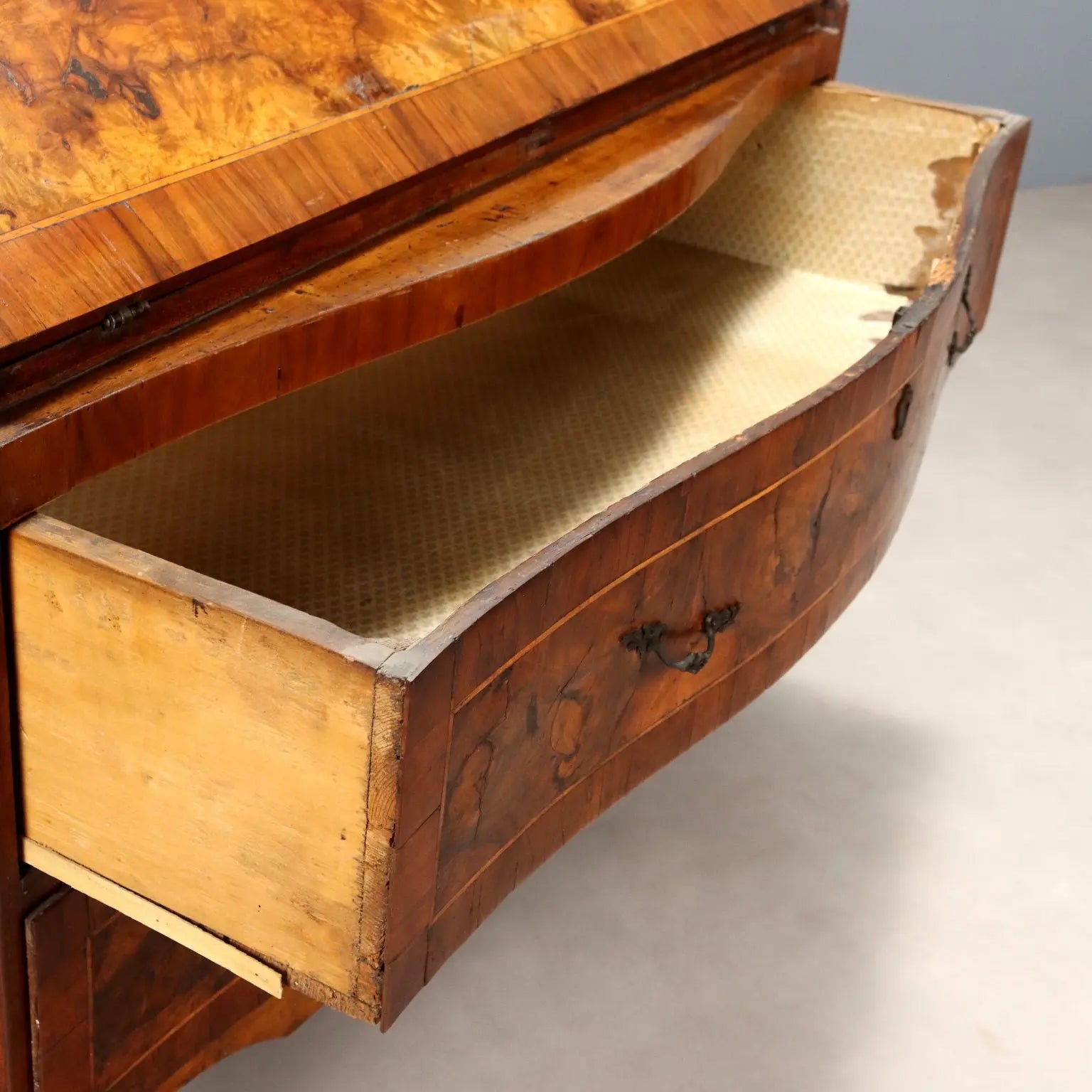 Antique Baroque Flap Cabinet Walnut Poplar XVIII Century - Italy, Mid XVIII Century | Antiques | Drop-Leaf Secretaire & Secretaire