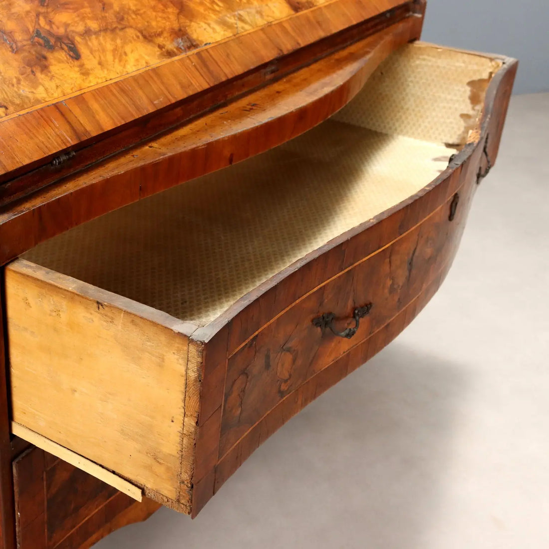 Antique Baroque Flap Cabinet Walnut Poplar XVIII Century - Italy, Mid XVIII Century | Antiques | Drop-Leaf Secretaire & Secretaire