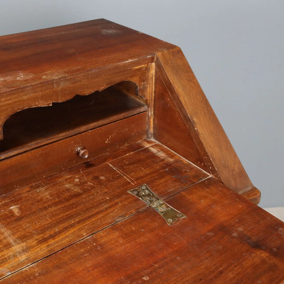 Antique Flap Cabinet Walnut Veneer 6 Drawers Italy XIX Century - Italy, Late XIX Century | Antiques | Drop-Leaf Secretaire & Secretaire