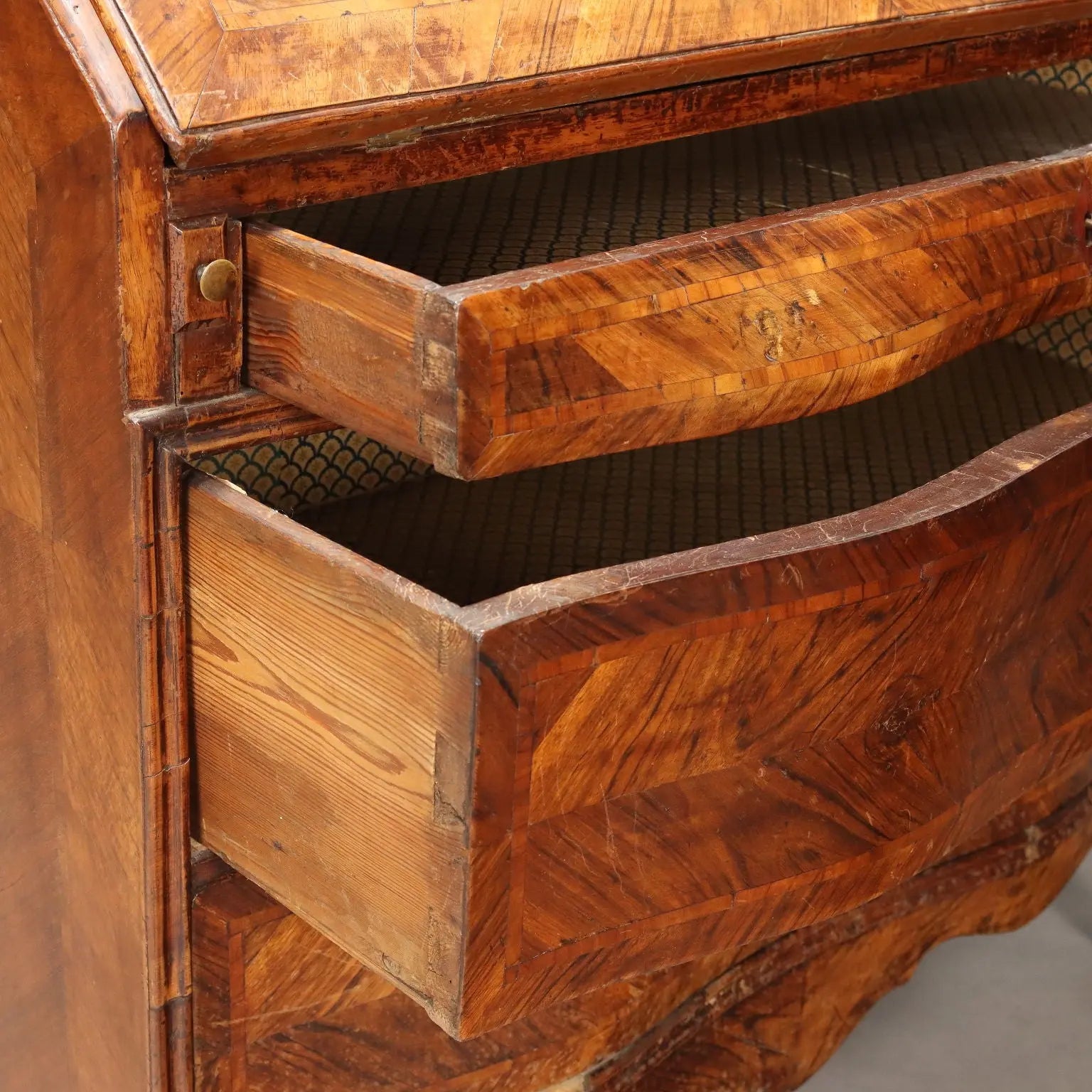 Antique Drop Leaf Cabinet Bois de Rose 9 Drawers XVIII Century - Genoa, Mid XVIII Century | Antiques | Drop-Leaf Secretaire & Secretaire