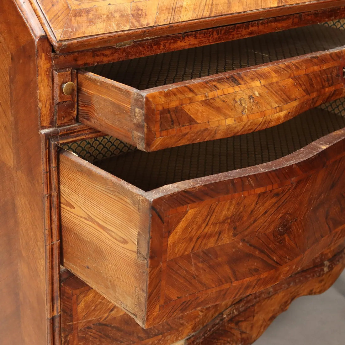Antique Drop Leaf Cabinet Bois de Rose 9 Drawers XVIII Century - Genoa, Mid XVIII Century | Antiques | Drop-Leaf Secretaire & Secretaire