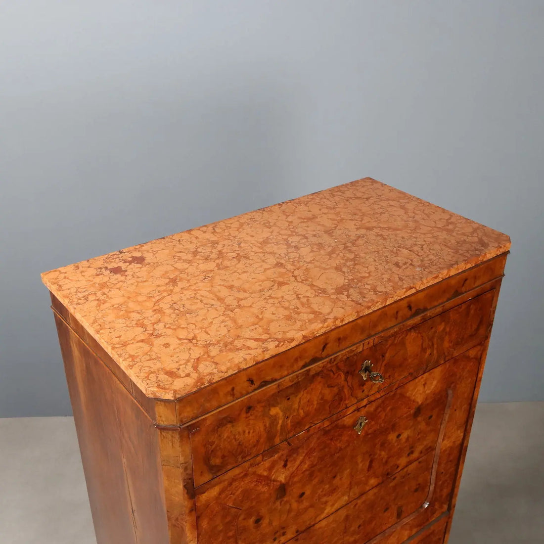 Antique Biedermeier Secretaire Feather Walnut Burl Austria XIX Century - Austria, Mid XIX Century | Antiques | Drop-Leaf Secretaire & Secretaire