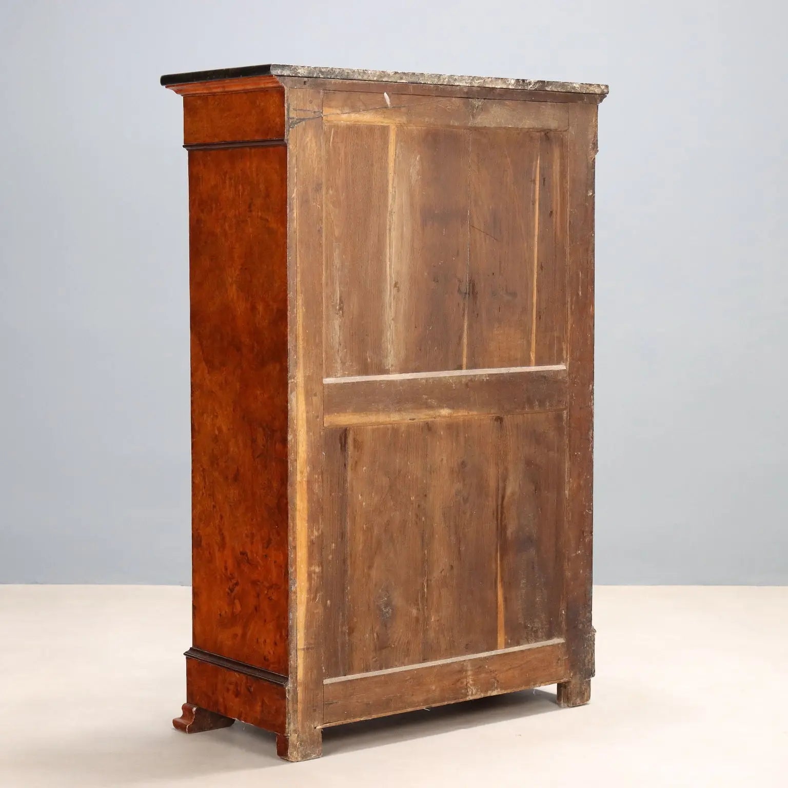 Antique Secretaire Elm Burl Marble Drawers France XIX Century - Northern France, Second Half XIX Century | Antiques | Drop-Leaf Secretaire & Secretaire