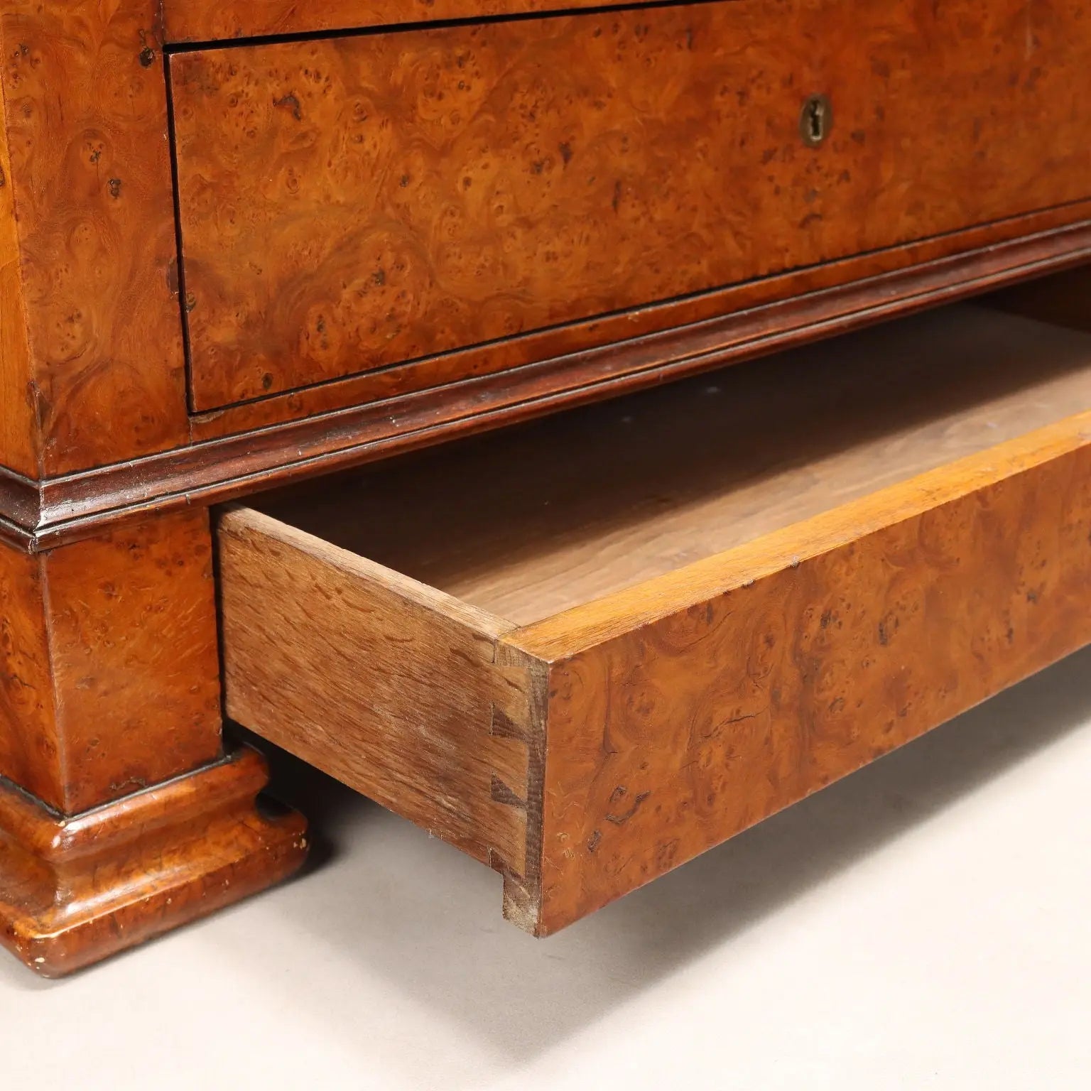 Antique Secretaire Elm Burl Marble Drawers France XIX Century - Northern France, Second Half XIX Century | Antiques | Drop-Leaf Secretaire & Secretaire