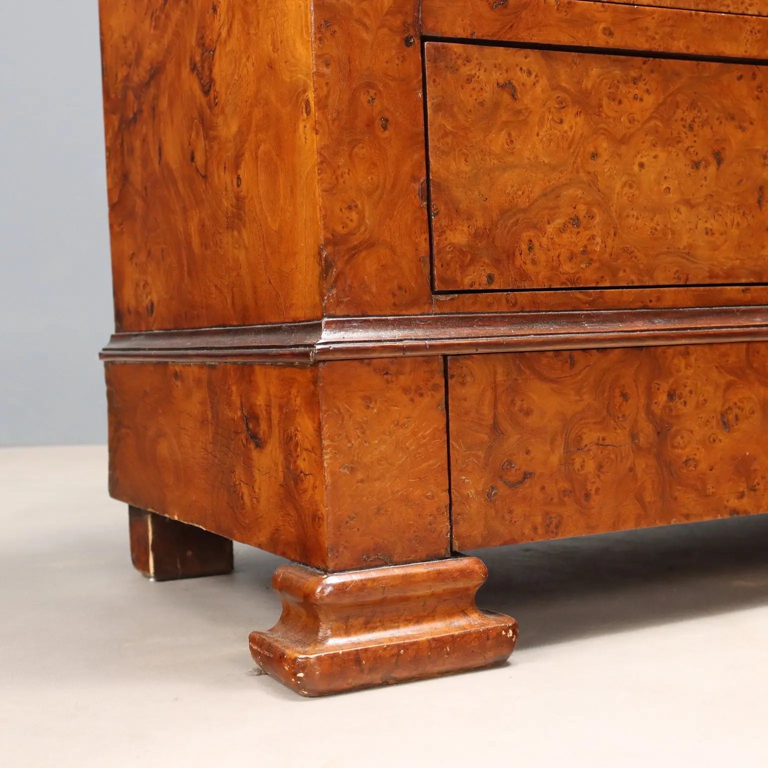 Antique Secretaire Elm Burl Marble Drawers France XIX Century - Northern France, Second Half XIX Century | Antiques | Drop-Leaf Secretaire & Secretaire