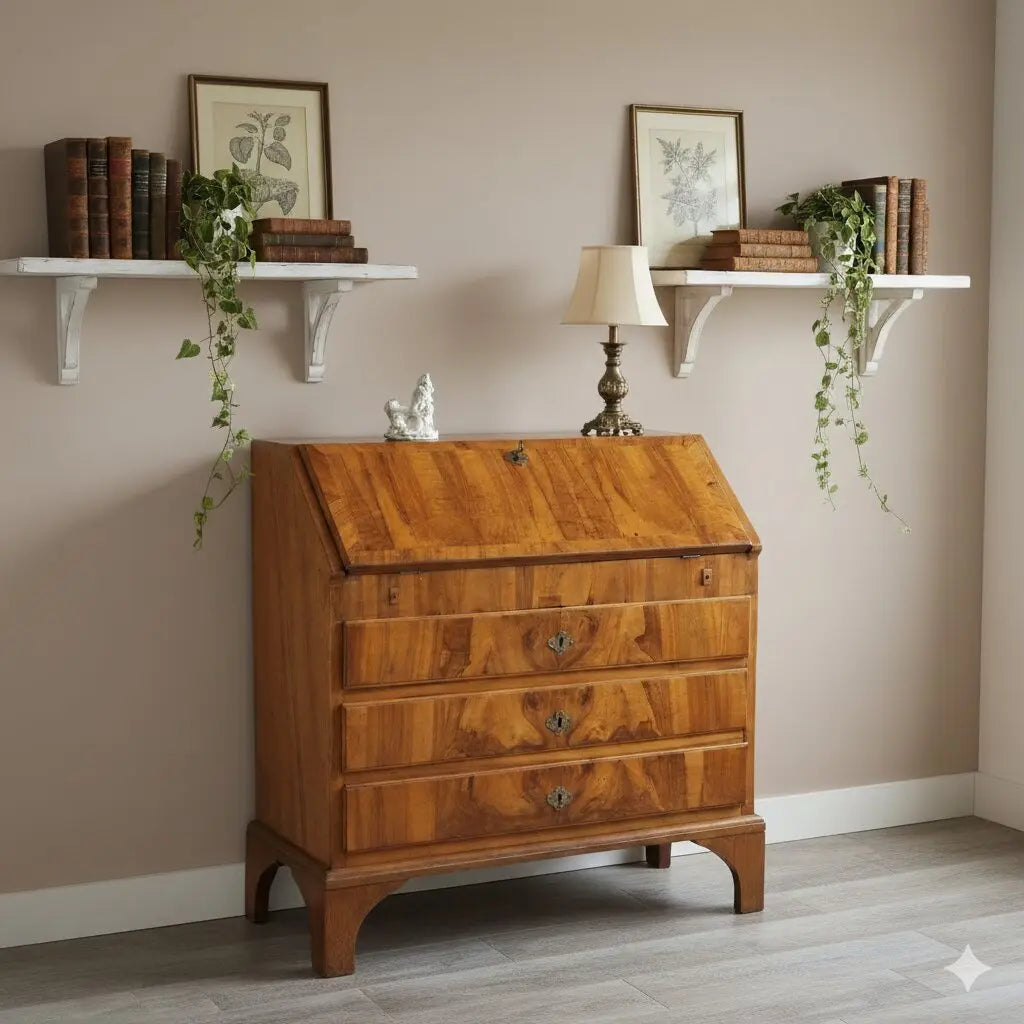 Antique Chest of Drawers Walnut Burl Poplar Italy XVIII Century - Central Italy, XVIII Century | Antiques | Drop-Leaf Secretaire & Secretaire
