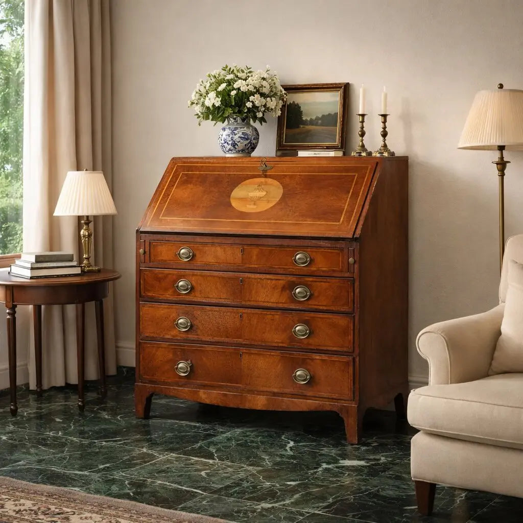 Antique Drop-Leaf Cabinet Maple 4 Drawers United Kingdom '700 - England, Late XVIII Century | Antiques | Drop-Leaf Secretaire & Secretaire