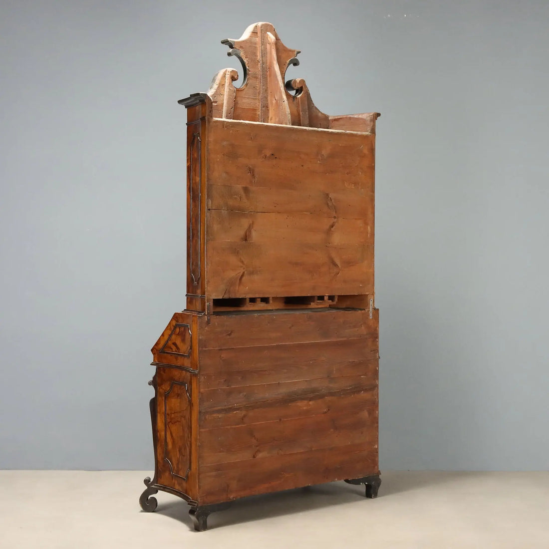 Antique Trumeau Walnut Burl Lombardy Italy XIX Century