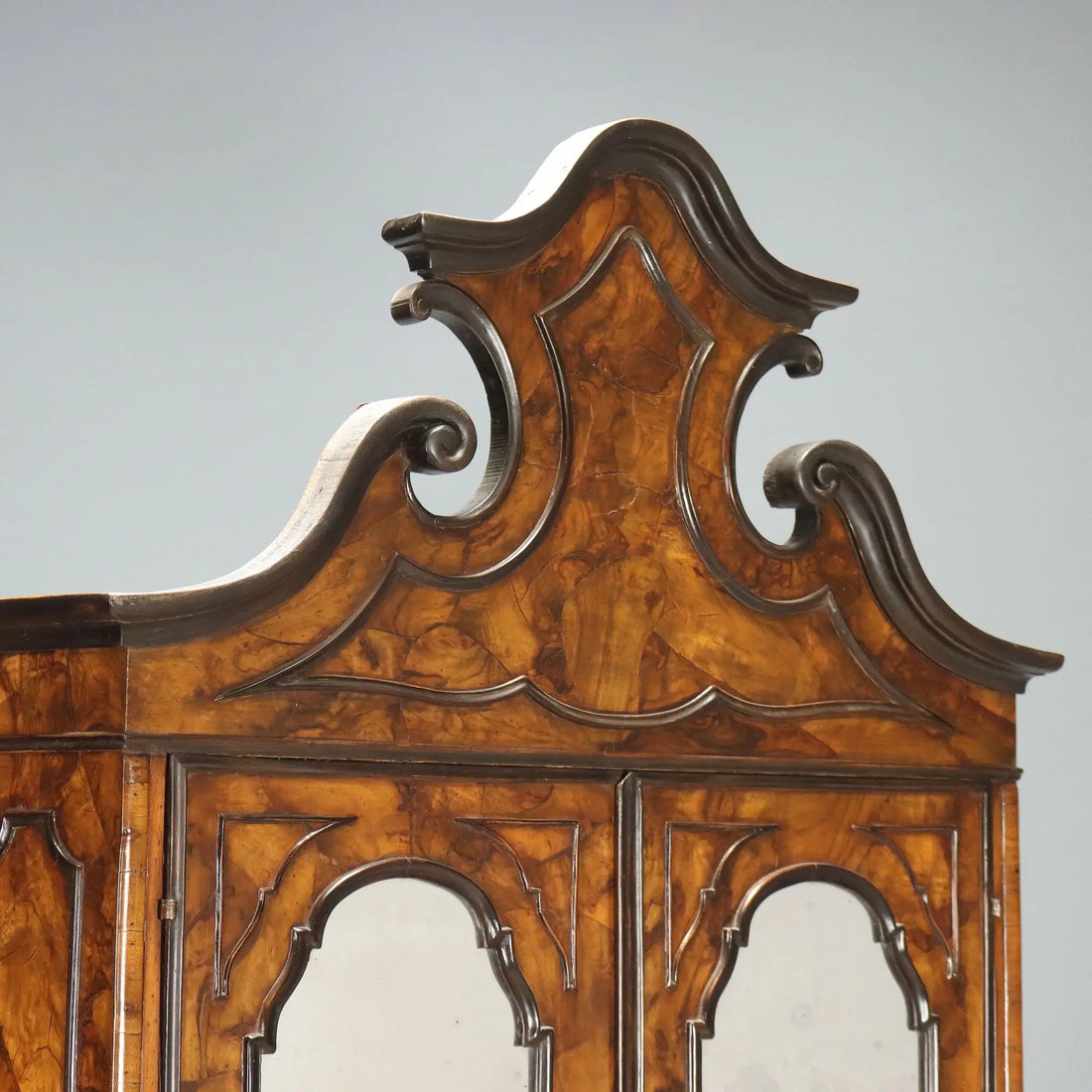 Antique Trumeau Walnut Burl Lombardy Italy XIX Century