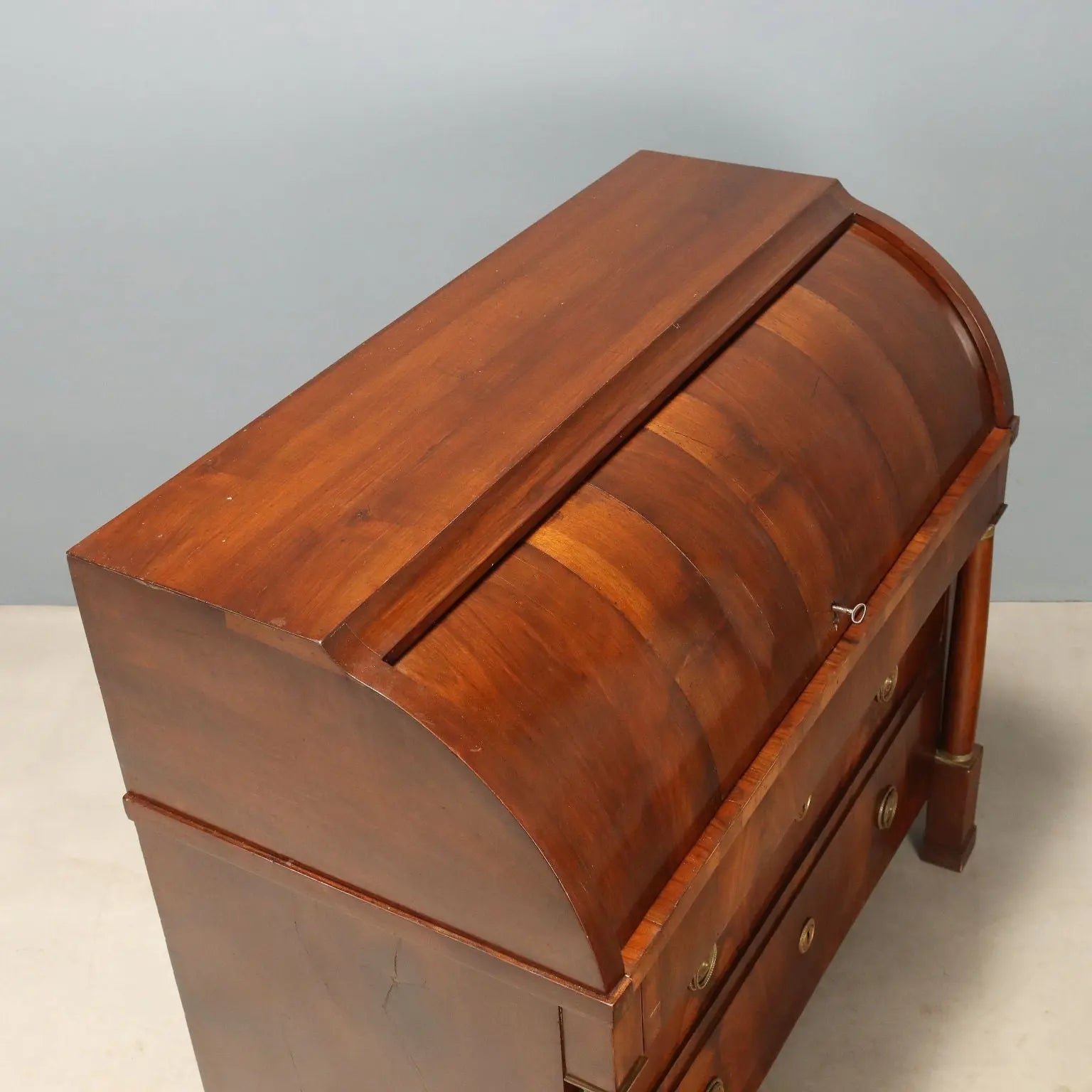 Empire Walnut Bureau with Chiseled Bronzes